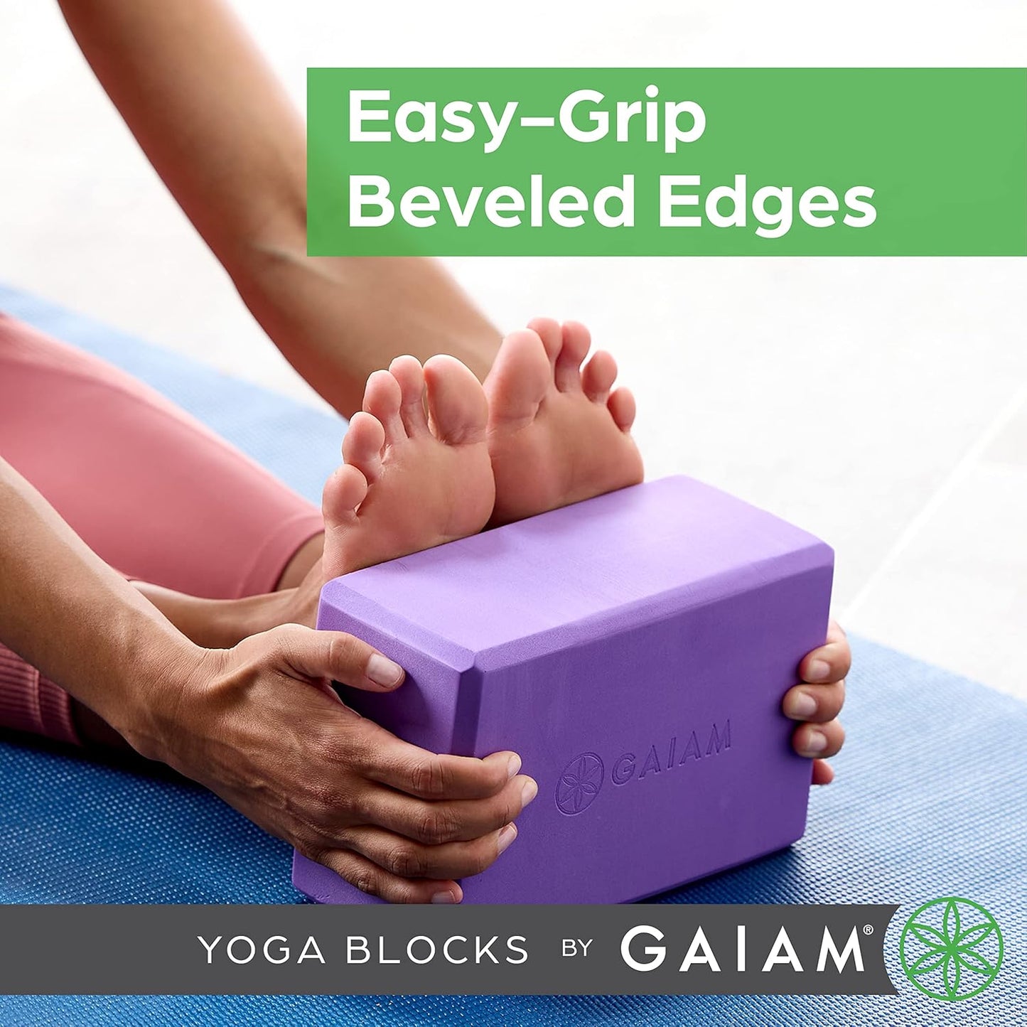 Yoga Block - Supportive Latex-Free Eva Foam - Soft Non-Slip Surface with Beveled Edges for Yoga, Pilates, Meditation - Yoga Accessories for Stability, Balance, Deepen Stretches