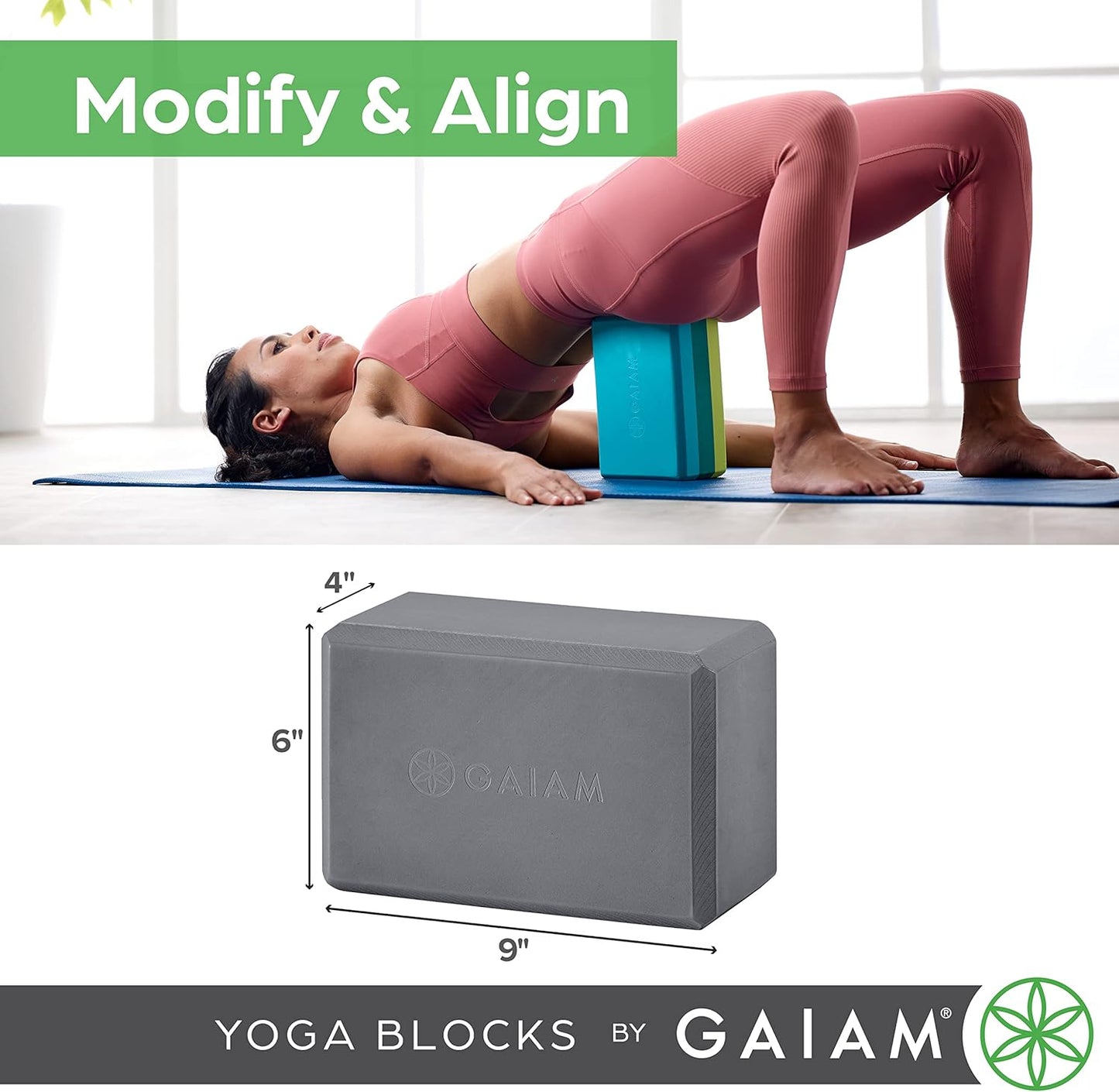 Yoga Block - Supportive Latex-Free Eva Foam - Soft Non-Slip Surface with Beveled Edges for Yoga, Pilates, Meditation - Yoga Accessories for Stability, Balance, Deepen Stretches