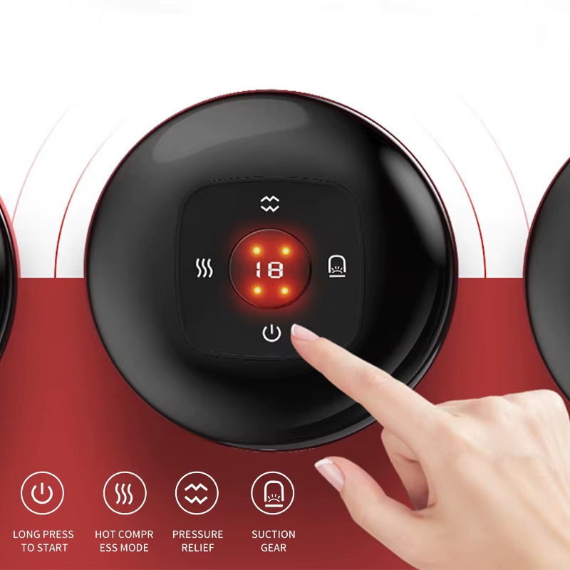 Intelligent Vacuum Cupping Massage Device Electric Heating Scraping Suction Cups Physical Fatigue Relieve Health Guasha Cans