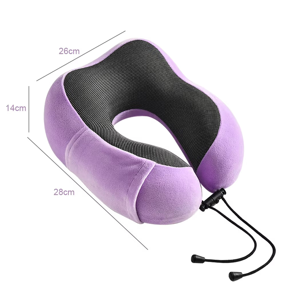 Memory Foam U-Shaped Pillow Neck Support Travel Portable Student Sleeping Aid Airplane Pillow Neckrest U-Pillow Neck Pillow