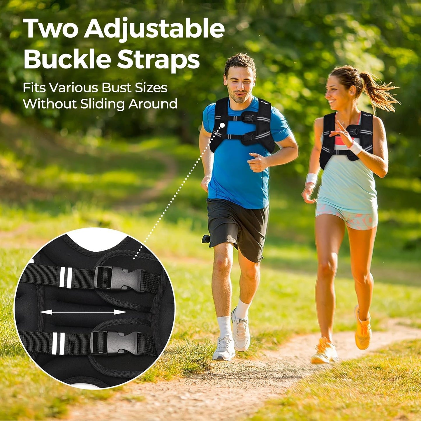 Weighted Vest,4Lb/6Lb/10Lb/12Lb/16Lb/20Lb/25Lb/30Lb Weight Vest with Reflective Stripe, Body Weight Vests Adjustable for Men, Women Workout, Strength Training, Running, Walking, Jogging