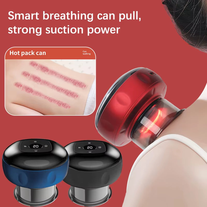 Intelligent Vacuum Cupping Massage Device Electric Heating Scraping Suction Cups Physical Fatigue Relieve Health Guasha Cans