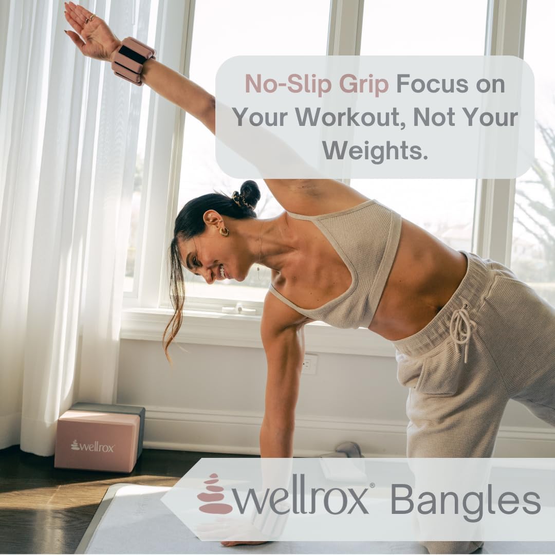 Weighted Bangles – Adjustable Ankle and Wrist Weights for Women & Men – Set of Ankle Weights 2 Lbs (1 Lb Each Wrist Weight) | Weighted Arm Bands for Pilates, Yoga, Running & Walking