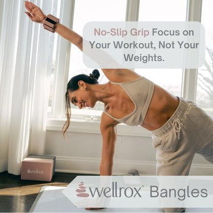 Weighted Bangles – Adjustable Ankle and Wrist Weights for Women & Men – Set of Ankle Weights 2 Lbs (1 Lb Each Wrist Weight) | Weighted Arm Bands for Pilates, Yoga, Running & Walking