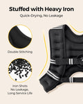 Weighted Vest,4Lb/6Lb/10Lb/12Lb/16Lb/20Lb/25Lb/30Lb Weight Vest with Reflective Stripe, Body Weight Vests Adjustable for Men, Women Workout, Strength Training, Running, Walking, Jogging