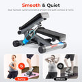 Mini Stepper for Exercise at Home, Stair Step Workout Machine with Resistance Band and over 300Lb Weight Capacity, Optional Twist Motion and Free Sunnyfit App Connection