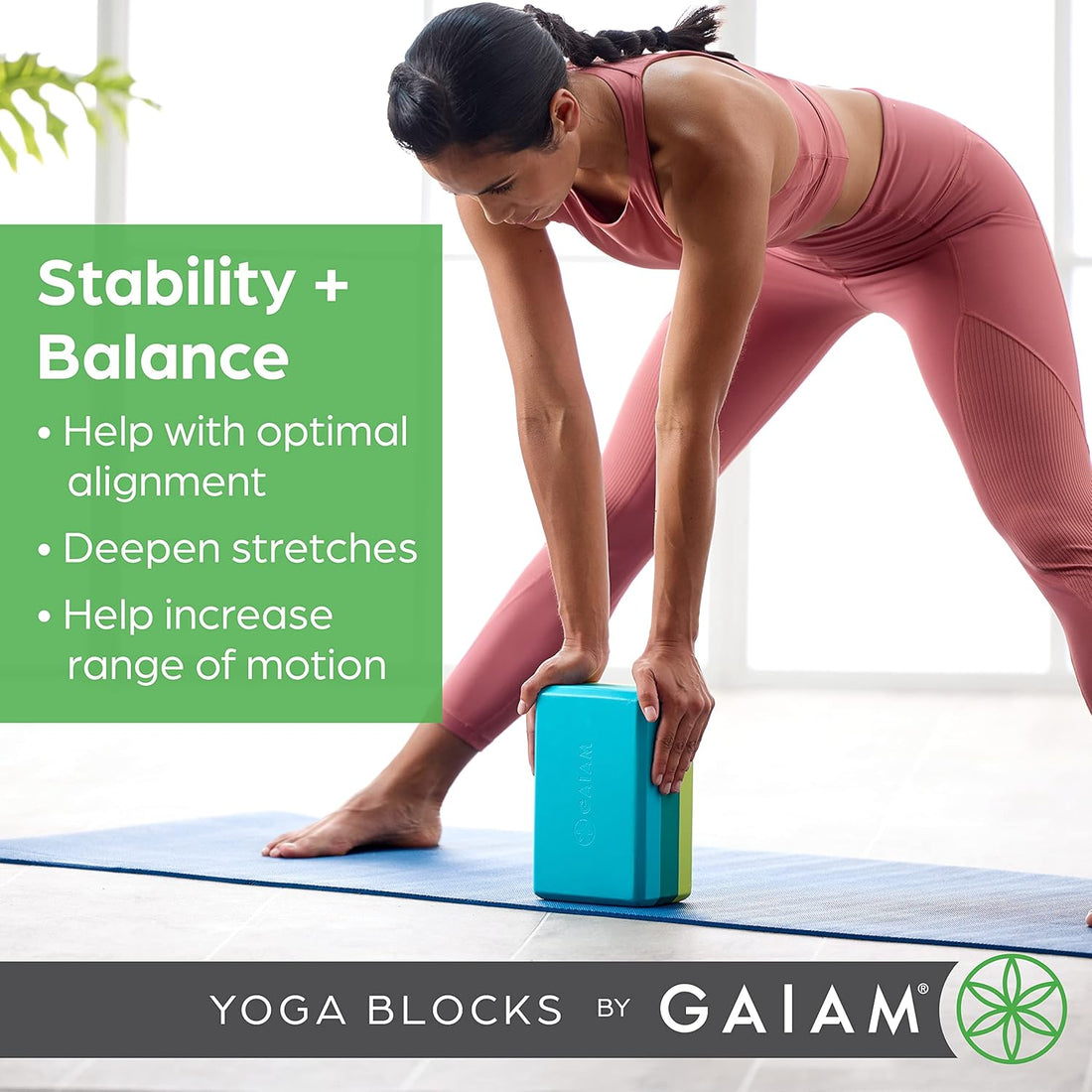 Yoga Block - Supportive Latex-Free Eva Foam - Soft Non-Slip Surface with Beveled Edges for Yoga, Pilates, Meditation - Yoga Accessories for Stability, Balance, Deepen Stretches