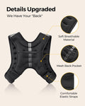 Weighted Vest,4Lb/6Lb/10Lb/12Lb/16Lb/20Lb/25Lb/30Lb Weight Vest with Reflective Stripe, Body Weight Vests Adjustable for Men, Women Workout, Strength Training, Running, Walking, Jogging