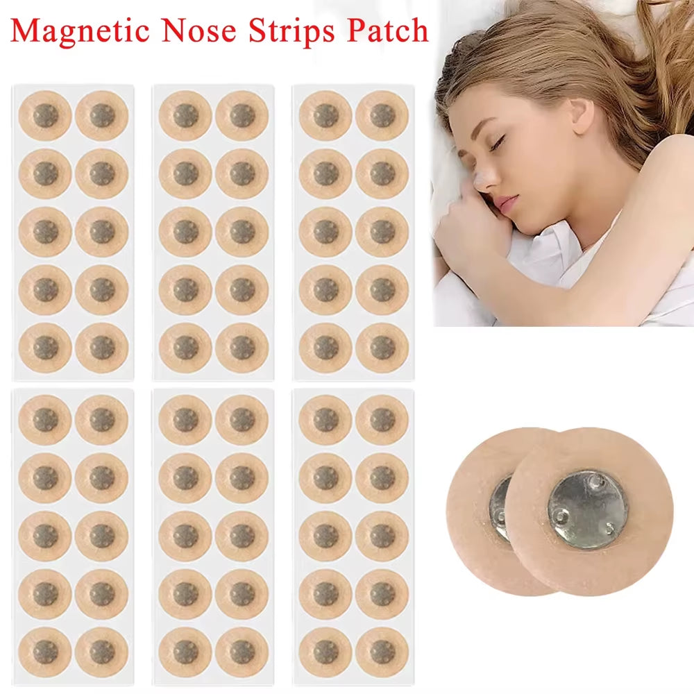 10/120Pcs Magnetic Nose Strips Pack of anti Snoring Nose Breathe Strips Intake Breathing Nasal Strip Nose Extender Sticker Kit